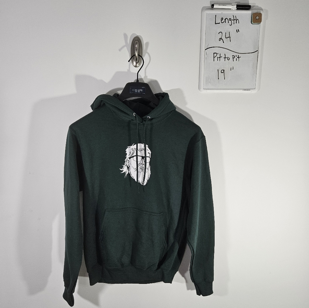 Joh Daly Portrait Forrest Green Hoodie Sweatshirt!